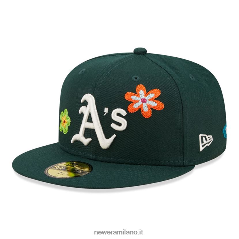 New Era Z282J21314 cappellino aderente Oakland Athletics mlb fiore verde 59fifty