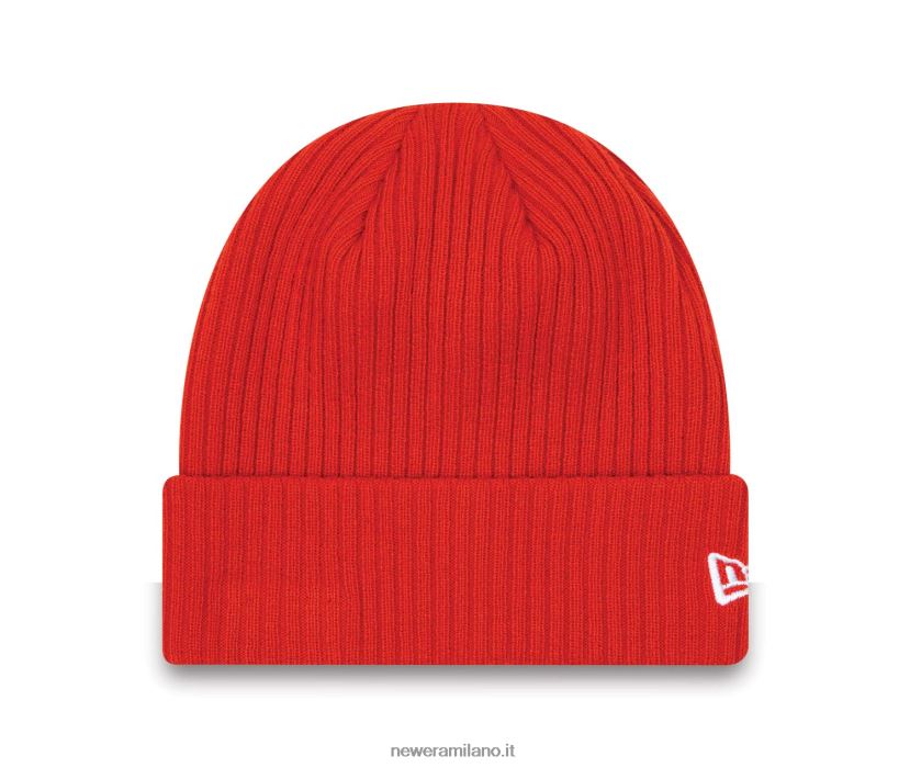 New Era Z282J22421 cappello a cuffia rosso con polsino colorato
