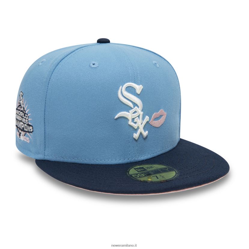 New Era Z282J21062 Chicago White Sox 2005 World Series Champions Sky Blue 59fifty cappellino aderente