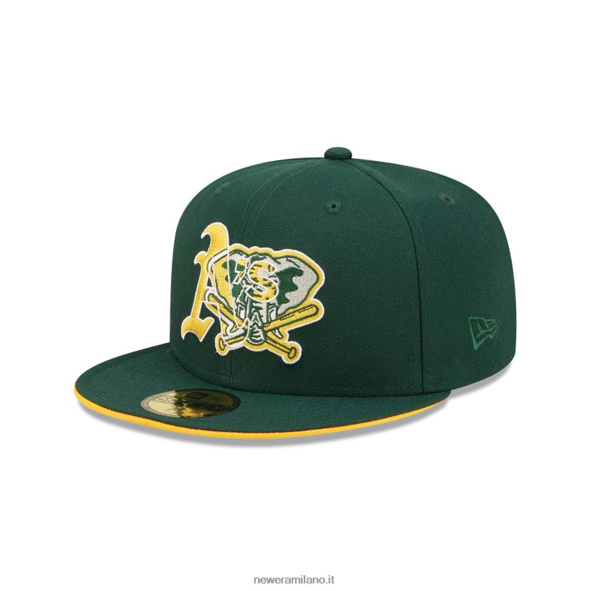 New Era Z282J21185 Oakland Athletics Team colore verde scuro 59fifty cappellino aderente