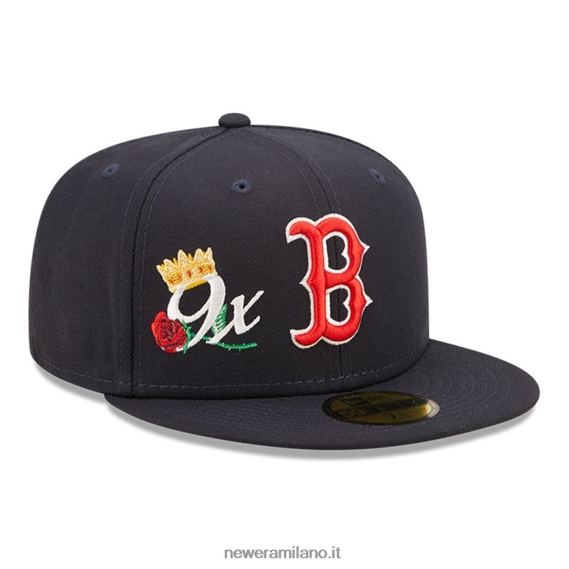 New Era Z282J21368 cappellino aderente Boston Red Sox mlb Crown Champs Navy 59fifty