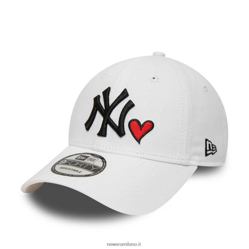 New Era Z282J21459 Cappellino regolabile New York Yankees Heart Pack 9forty bianco