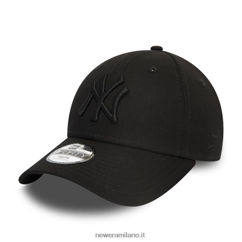 New Era Z282J21487 cappellino 9forty nero per bambini dei new york yankees essential