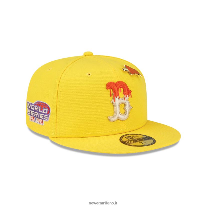 New Era Z282J2172 cappellino aderente Boston Red Sox Icy Pop giallo brillante 59fifty