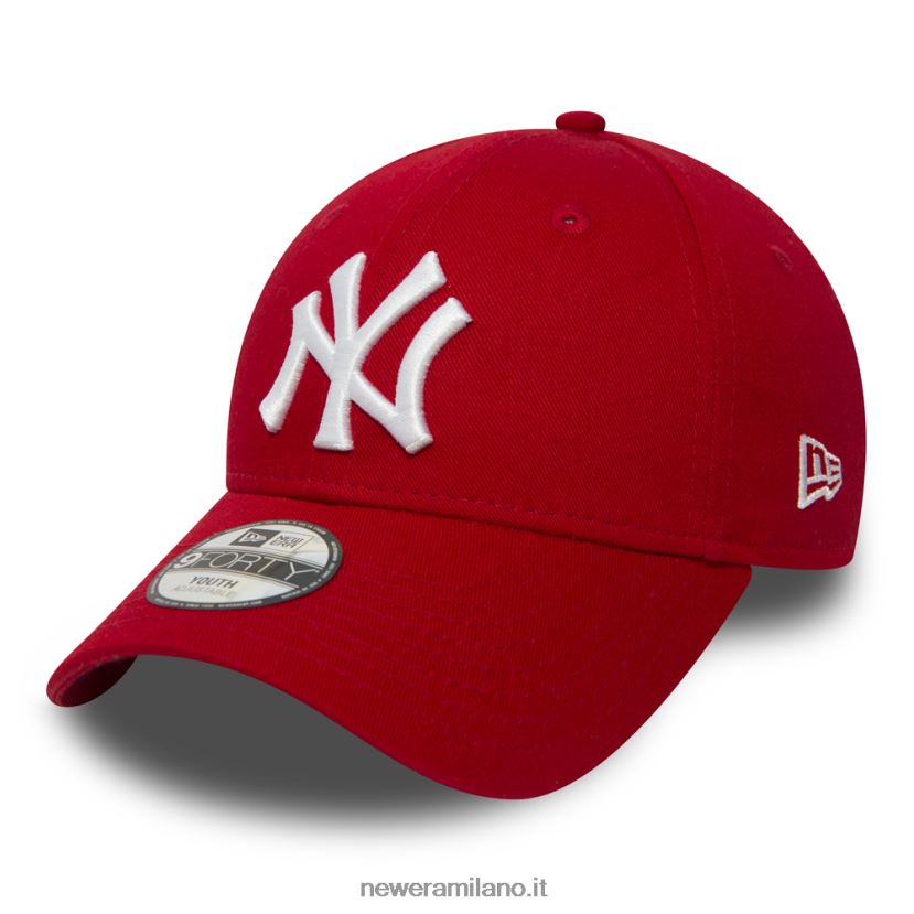 New Era Z282J21820 cappellino rosso 9forty dei new york yankees per bambini