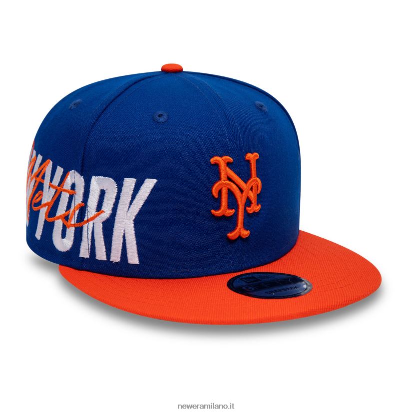 New Era Z282J22012 cappellino snapback 9fifty blu con carattere laterale dei new york mets