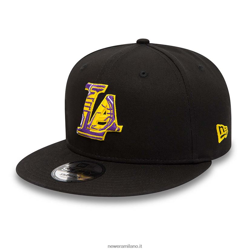 New Era Z282J22072 cappellino snapback 9fifty nero con logo infill della squadra la lakers