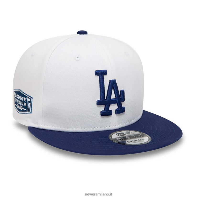 New Era Z282J22073 cappellino snapback 9fifty bianco con toppe a corona la Dodgers