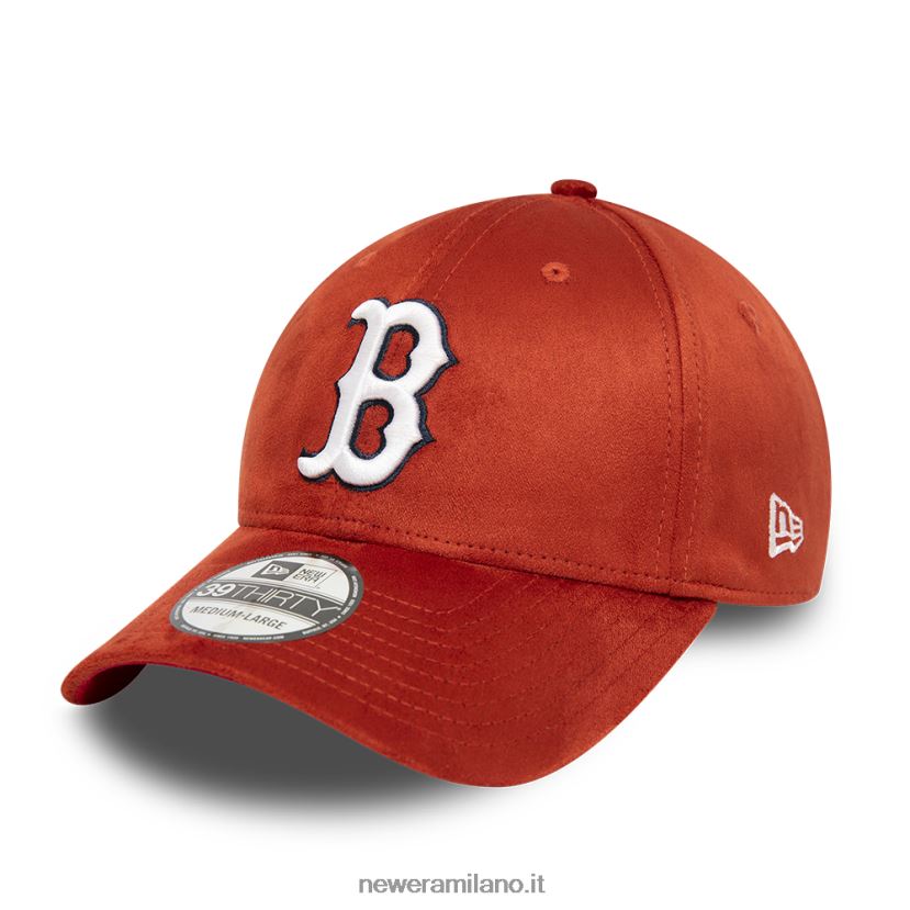 New Era Z282J22151 cappellino elasticizzato Boston Red Sox in finta pelle scamosciata rossa 39thirty