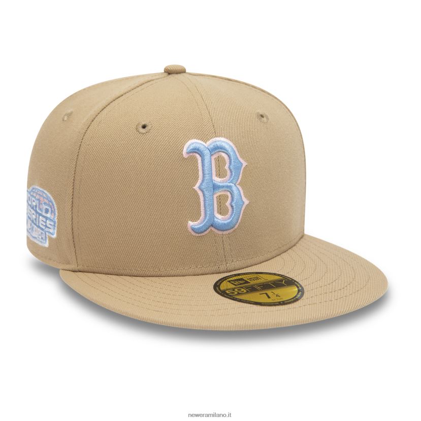 New Era Z282J231 cappellino aderente dei Boston Red Sox 2004 World Series 59fifty beige