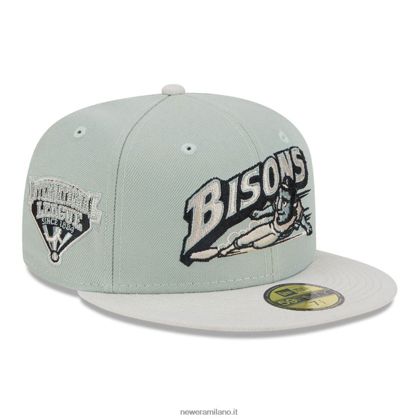 New Era Z282J2562 buffalo bisons hometown roots berretto aderente verde 59fifty