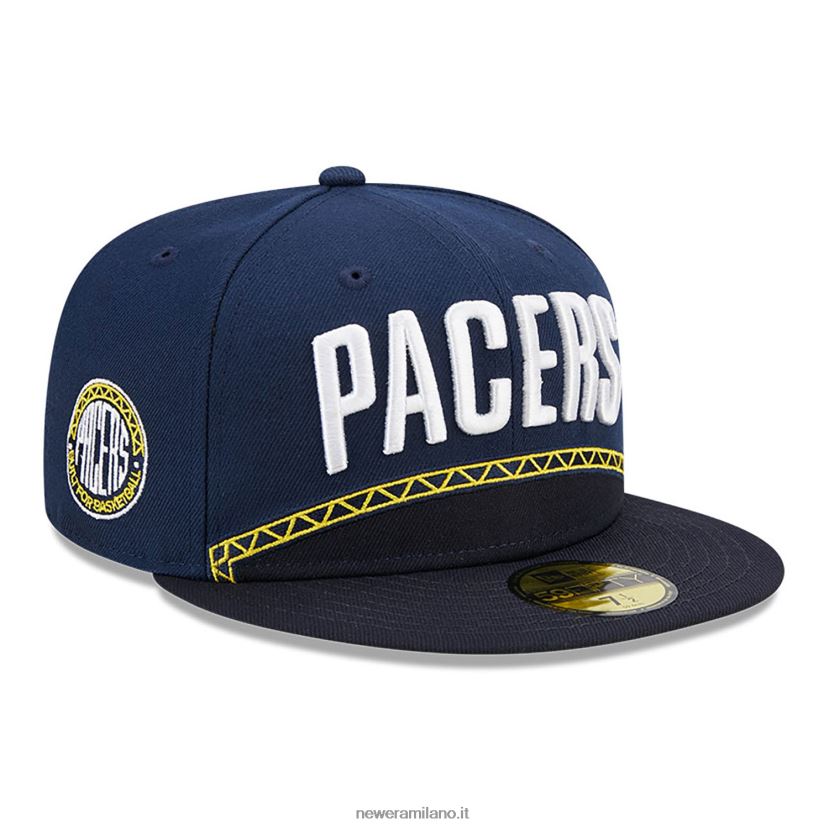 New Era Z282J2880 Indiana pacers authentics city edition blu scuro 59fifty cappellino aderente