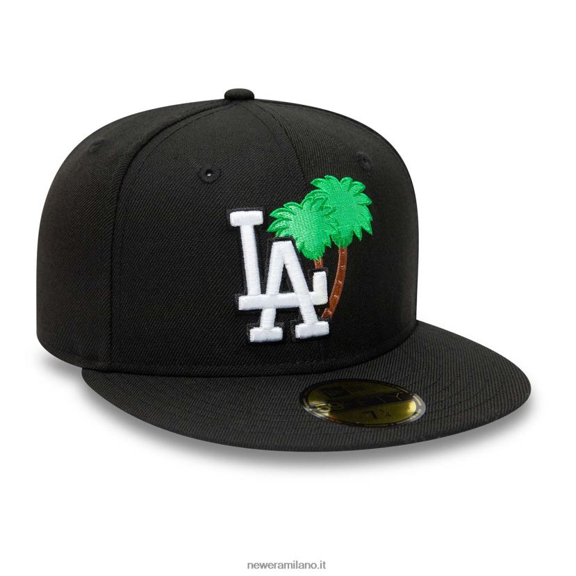New Era Z282J288 la Dodgers verde palma nera 59fifty cappellino aderente