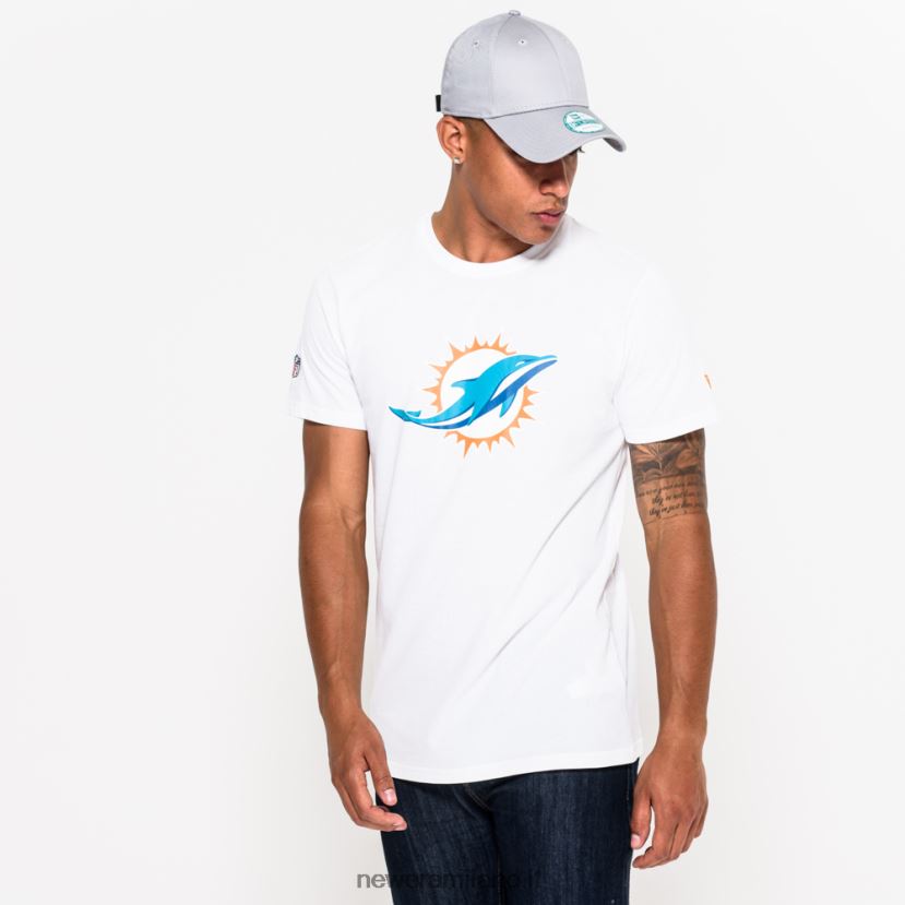 New Era Z282J22867 t-shirt bianca con logo della squadra dei miami dolphins