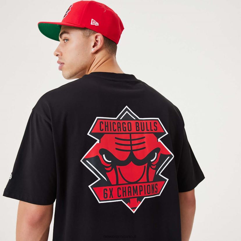 New Era Z282J22942 t-shirt oversize nera campionato Chicago Bulls nba