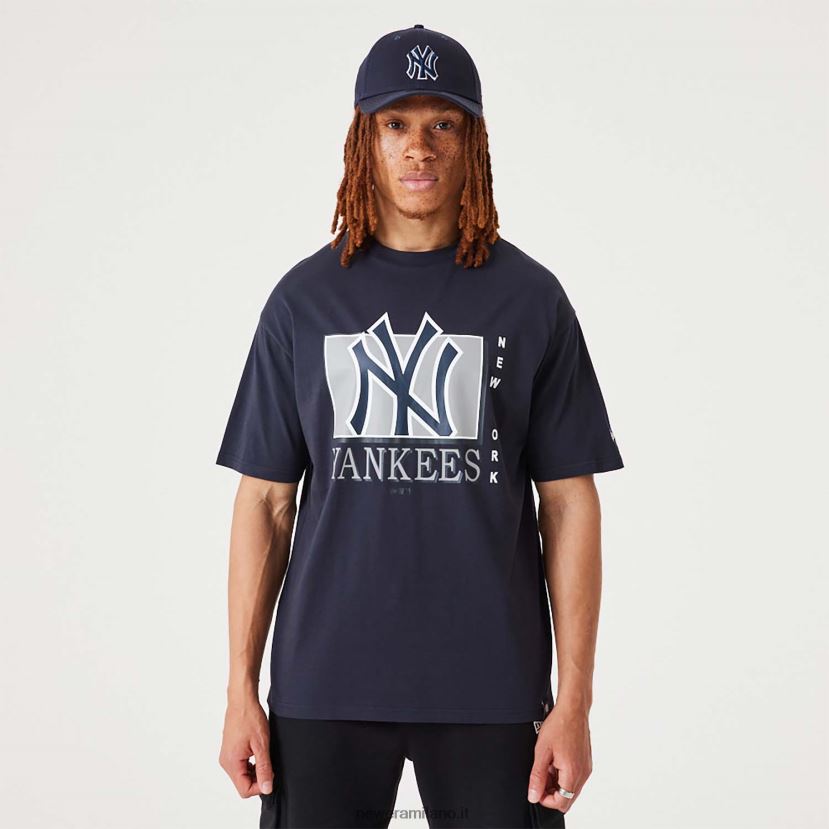 New Era Z282J23157 t-shirt oversize blu navy con marchio della squadra mlb dei new york yankees